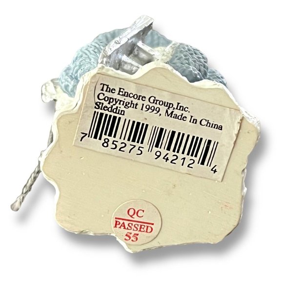 Snow Buddies Sleddin Vintage 3" Ornament By Encore #8527594212 Blue & White - Picture 7 of 9